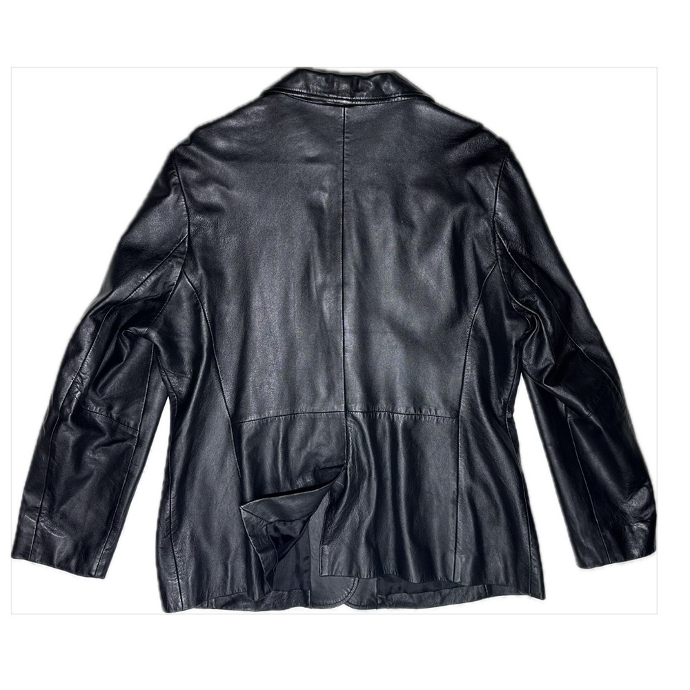 Old Navy Women's Sleek Black Leather Jacket XXL - Picture 3 of 5